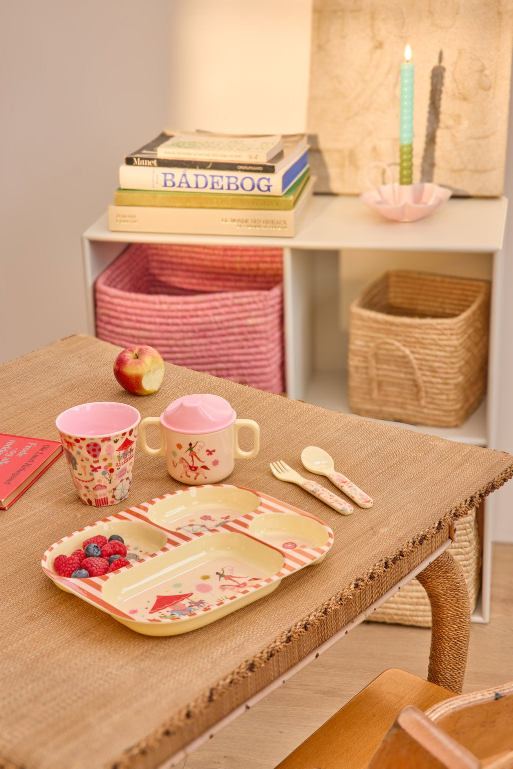 Matardiskur melamine með hólfum - Fun Fair/Pink