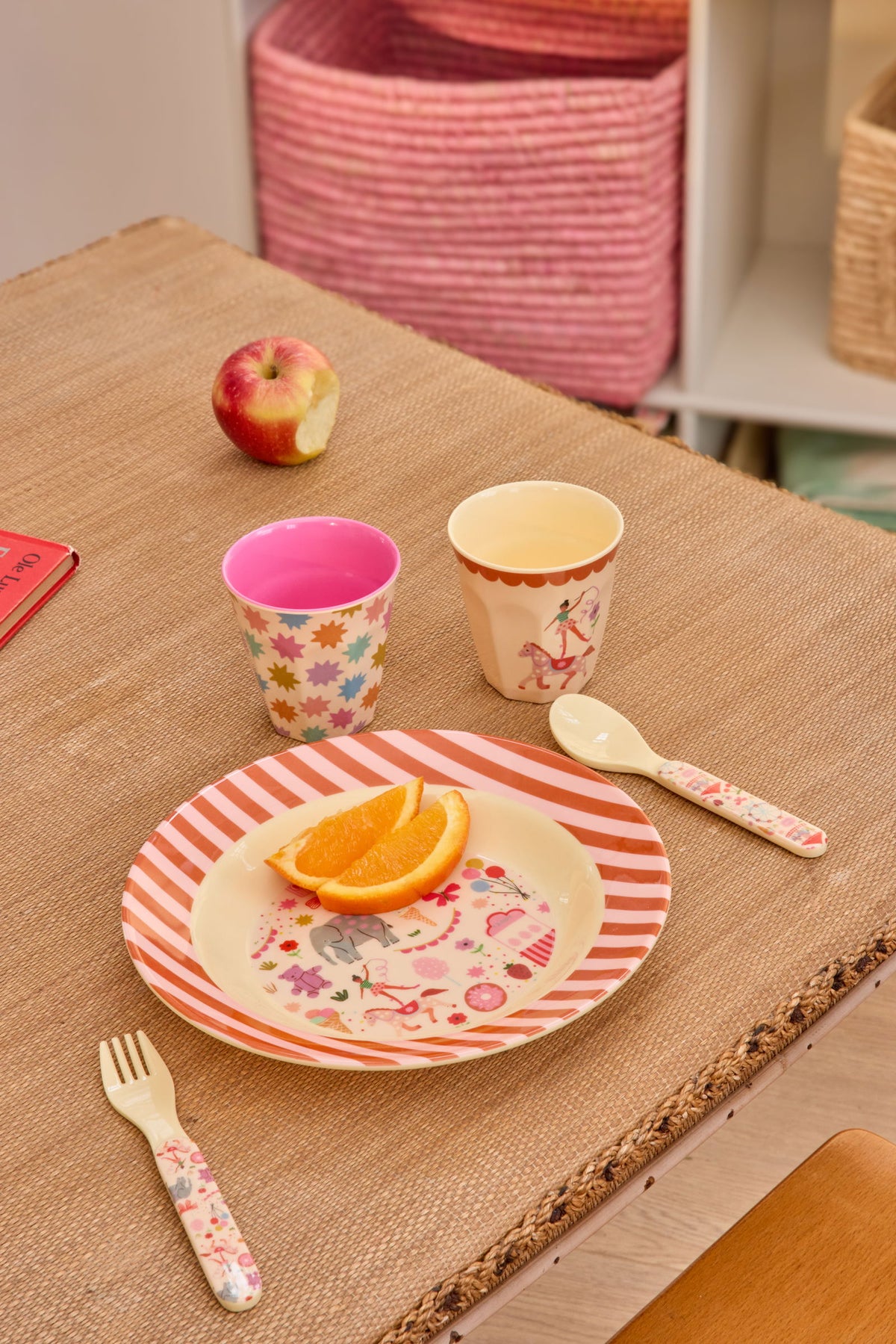 Skeið og gaffall melamine - Fun Fair/Pink