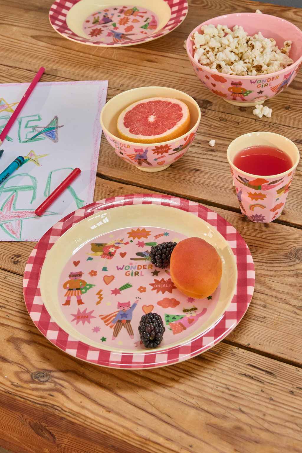 Glas melamine - Hero/pink