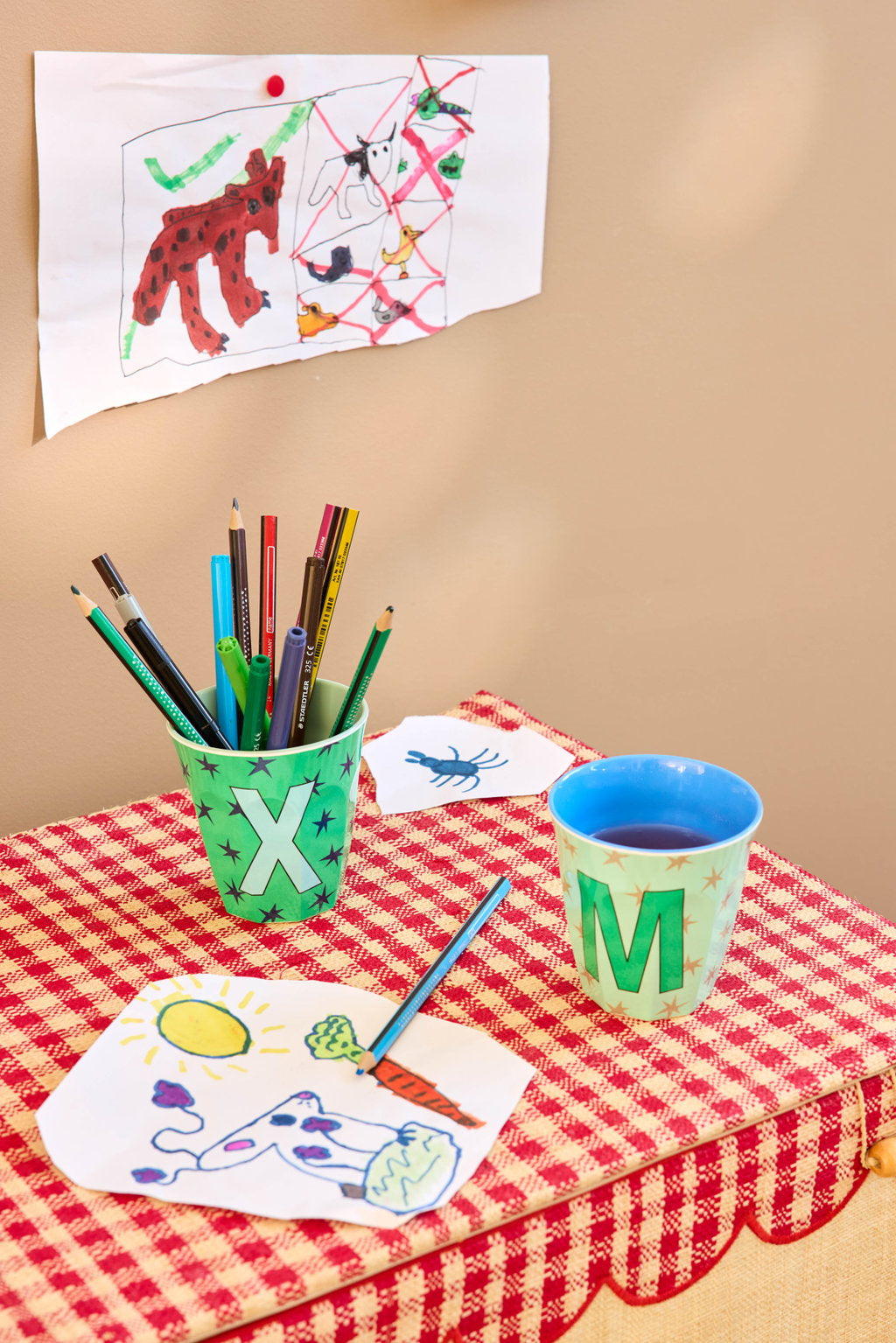 Glas melamine blueish/stars - Alphabet