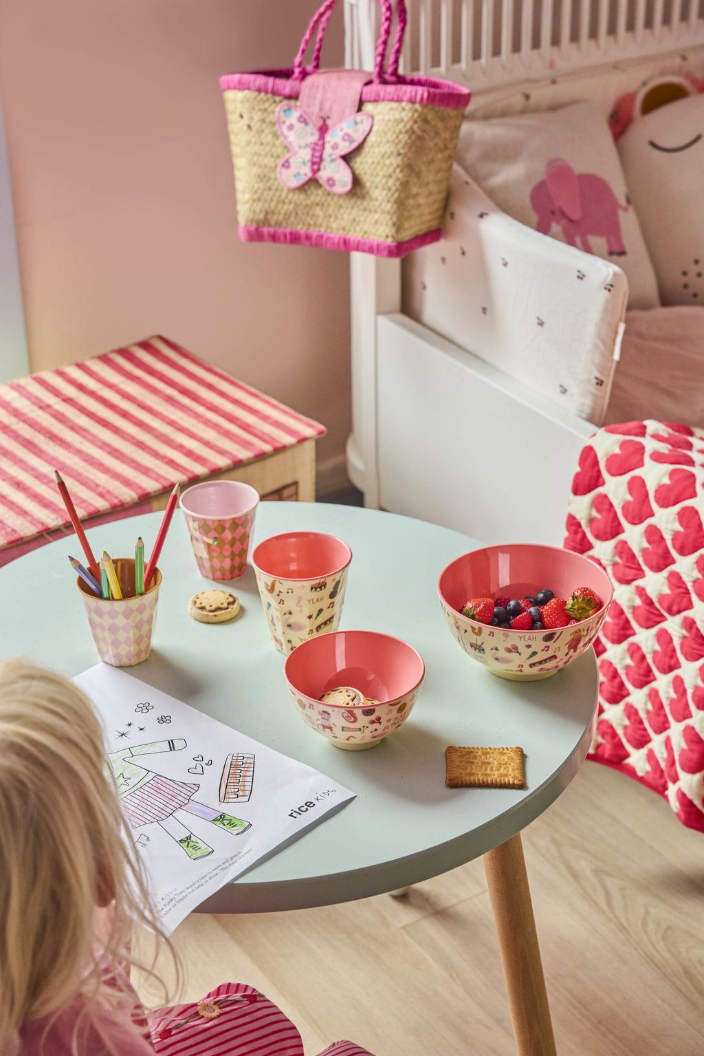 Skál melamine lítil - Music band/pink