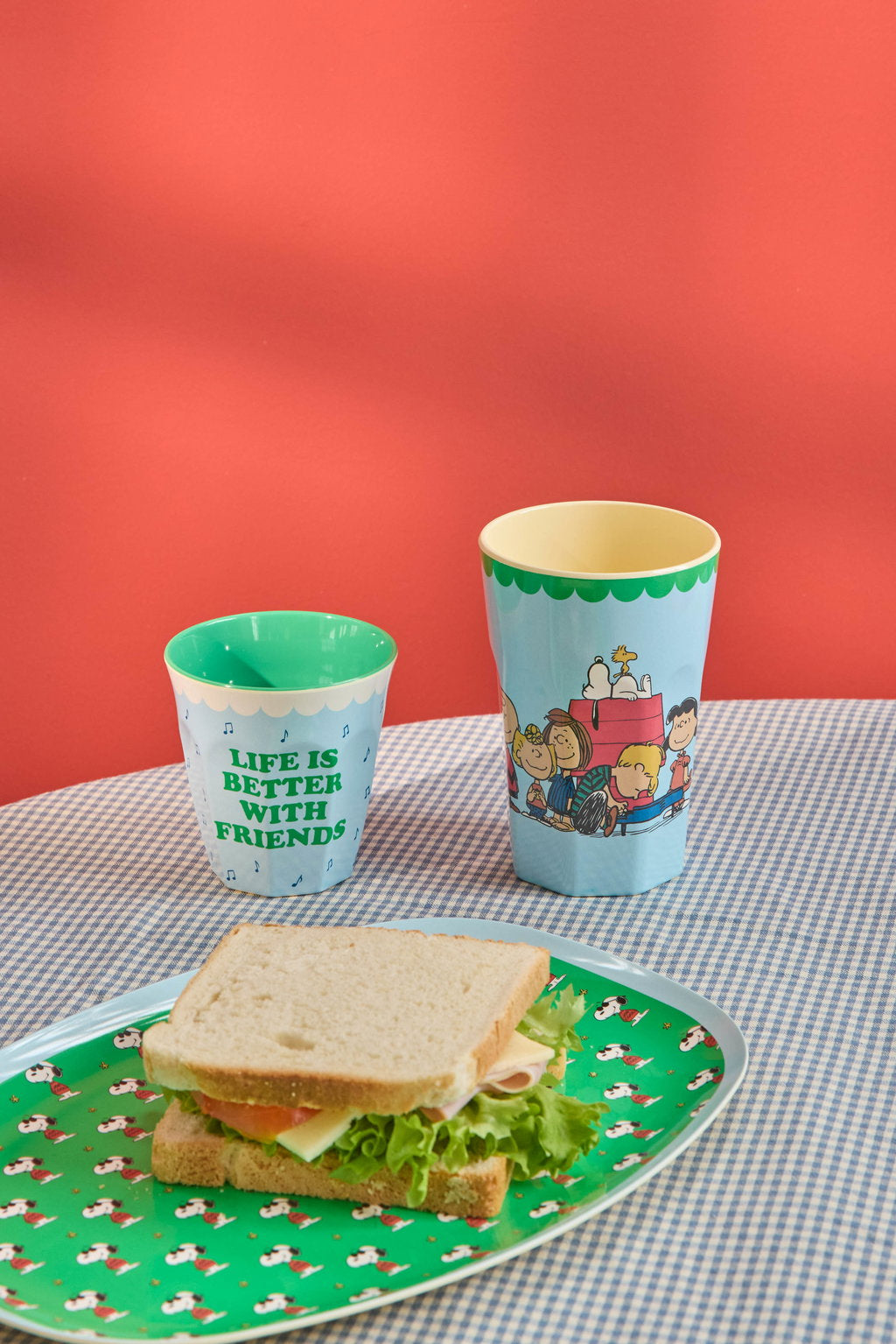 Glas melamine - Snoopy/Soft blue