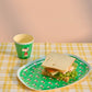 Framreiðsludiskur stór melamine - Snoopy/Green
