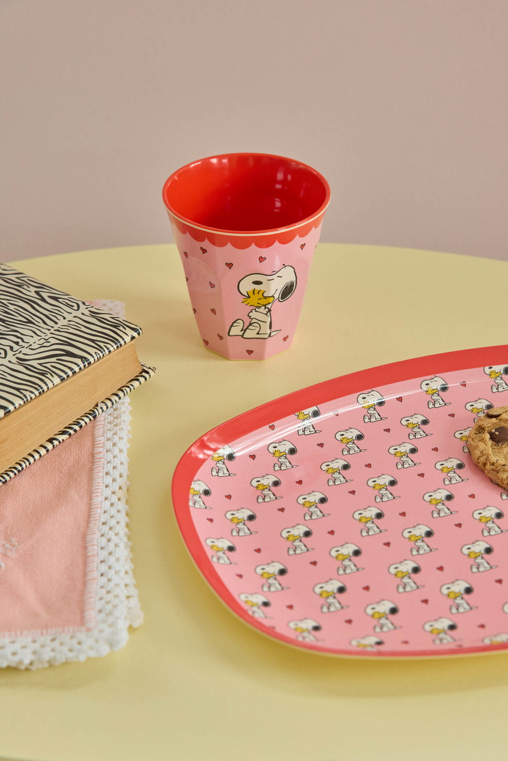 Glas melamine - Snoopy/Pink