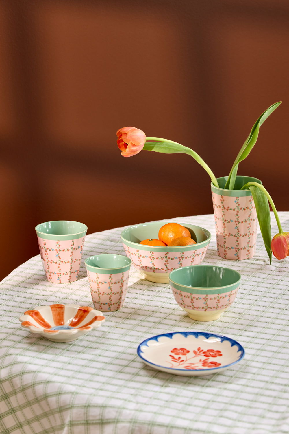 Glas melamine - Checkered Stencil