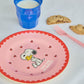 Hliðardiskur melamine - Snoopy/Pink