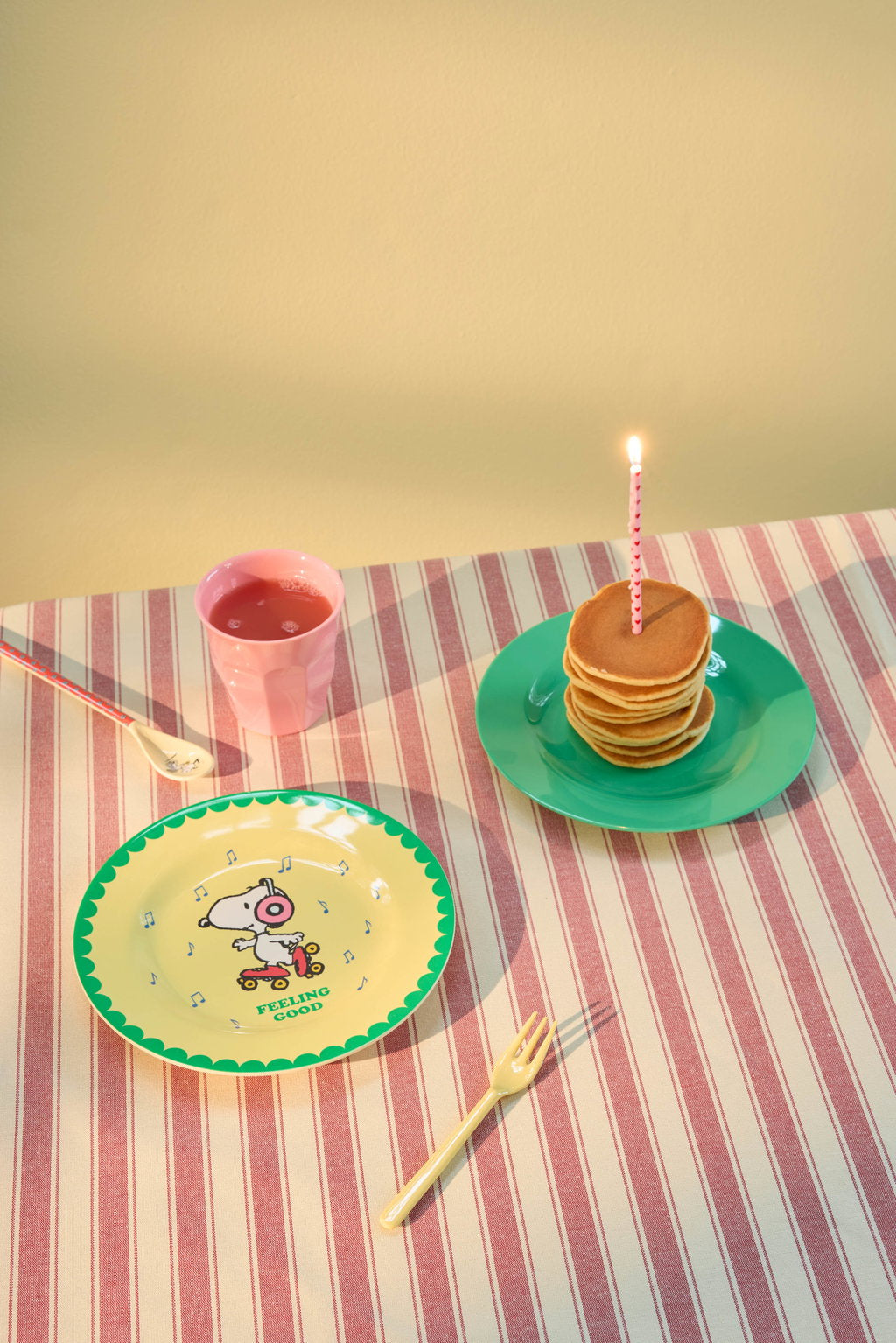 Hliðardiskur melamine - Snoopy/Yellow