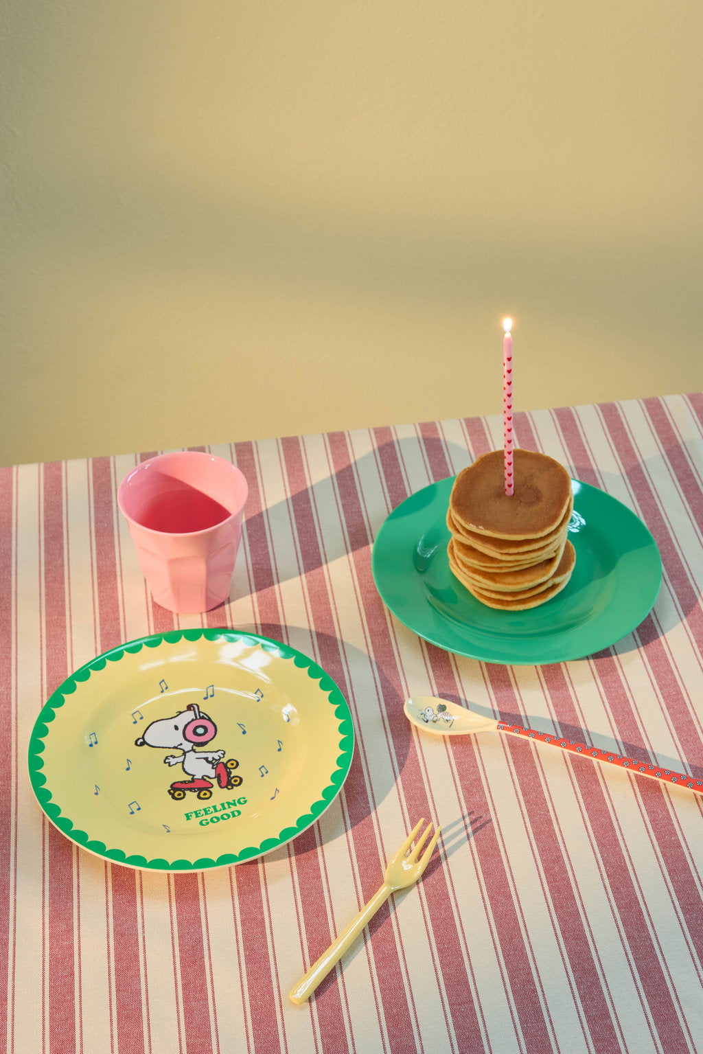 Hliðardiskur melamine - Snoopy/Yellow