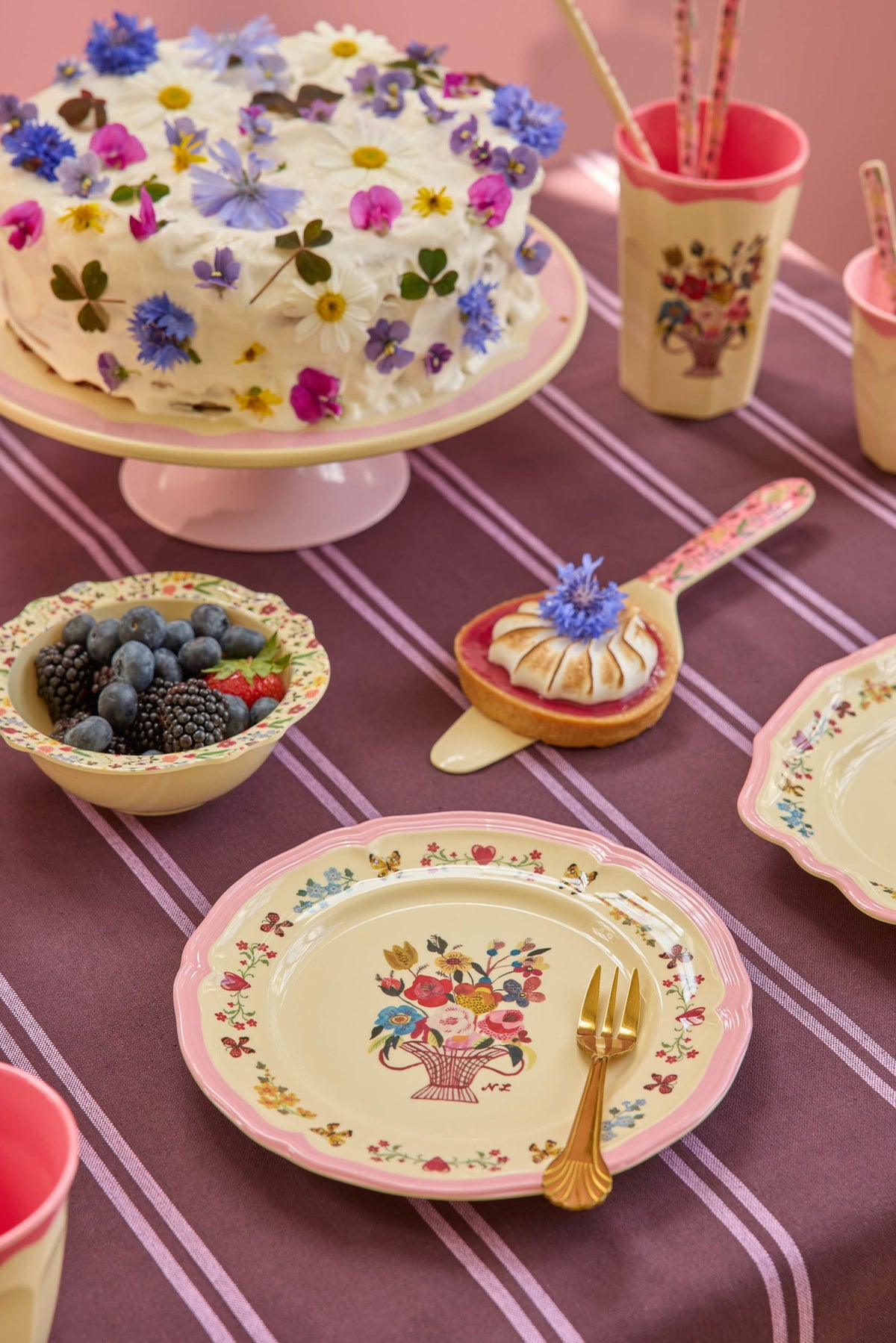 Hliðardiskur melamine - Nathalie Lété/Pink
