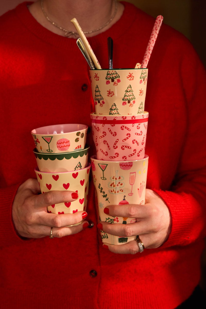 Glas melamine hátt - Xmas print