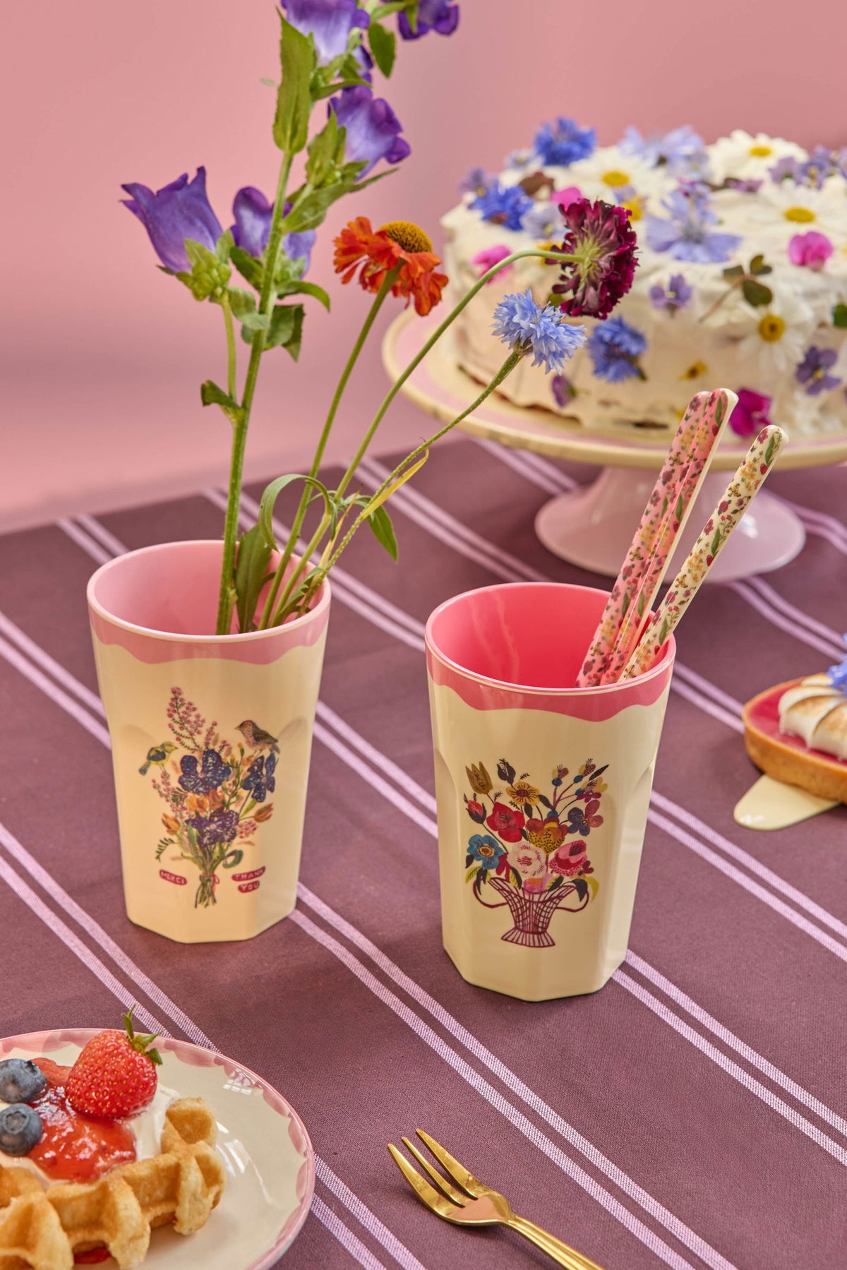 Glös há melamine 2 stk. - Nathalie Lété pink