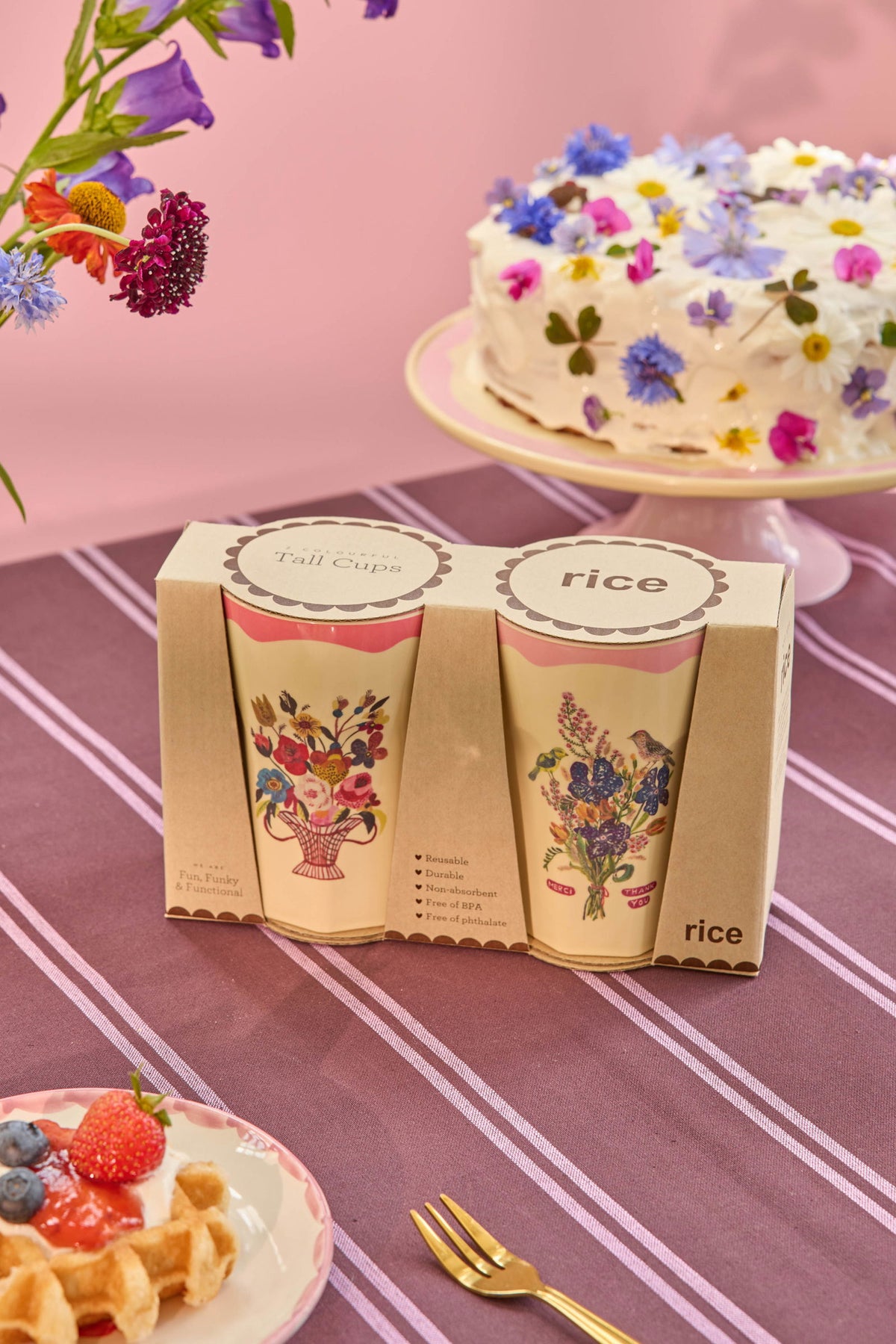 Glös há melamine 2 stk. - Nathalie Lété pink