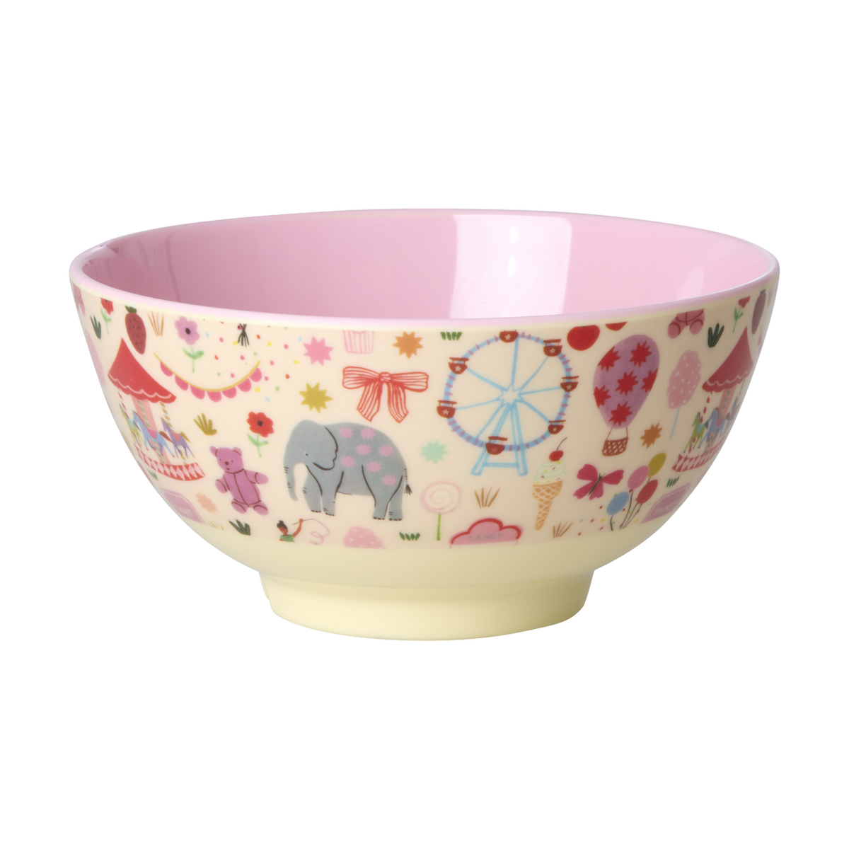 Skál melamine stór - Fun Fair/Pink