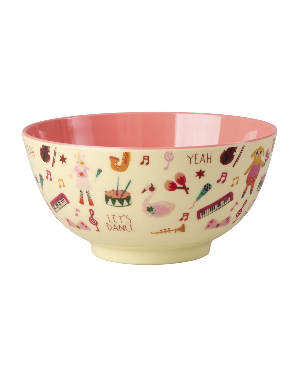 Skál melamine stór - Music band/pink