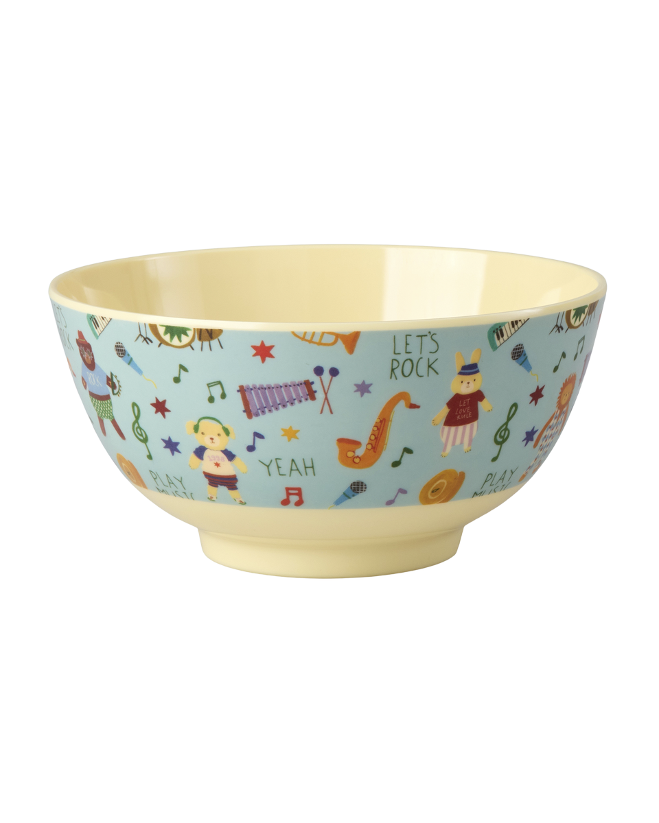 Skál melamine stór - Music band/blue