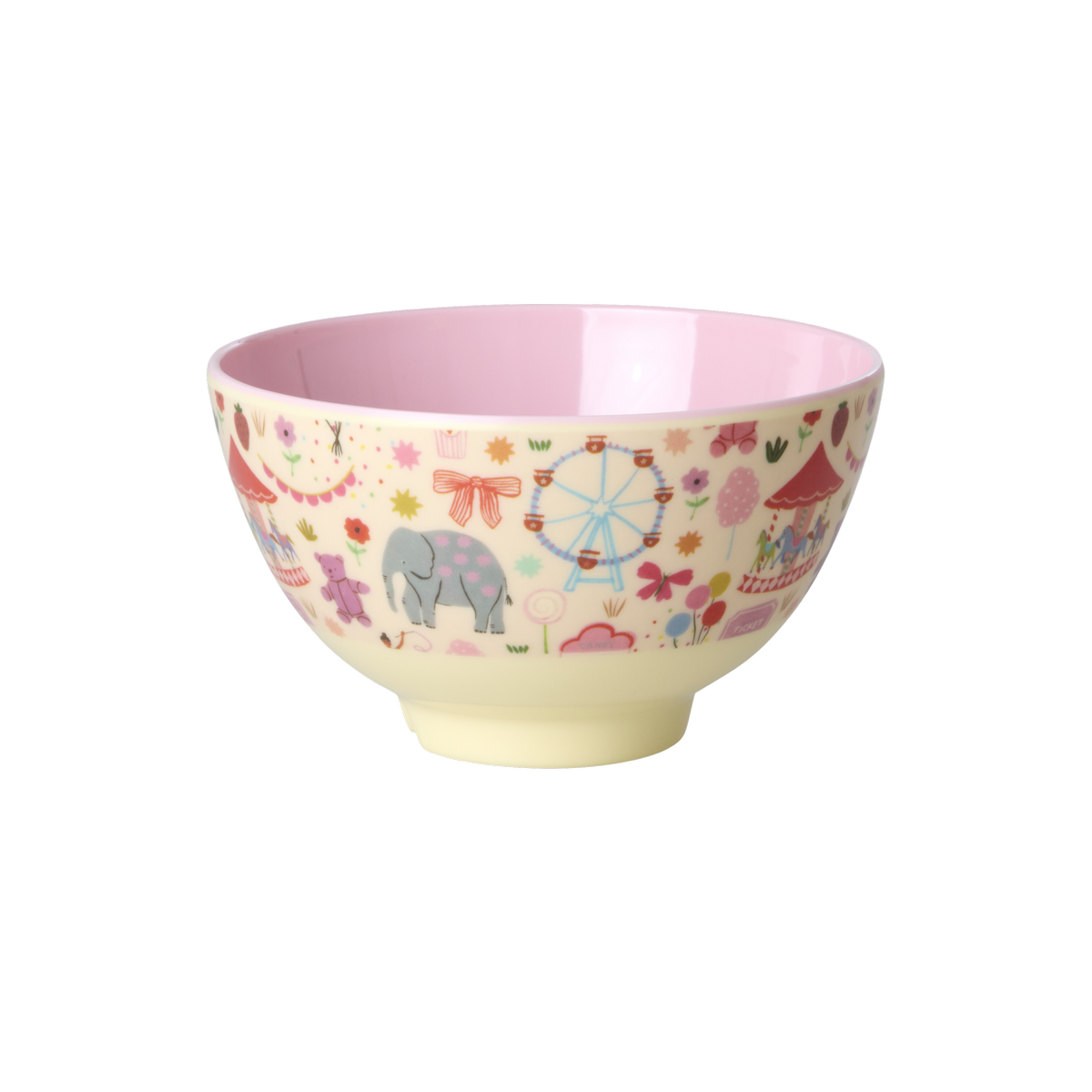 Skál melamine lítil - Fun Fair/Pink