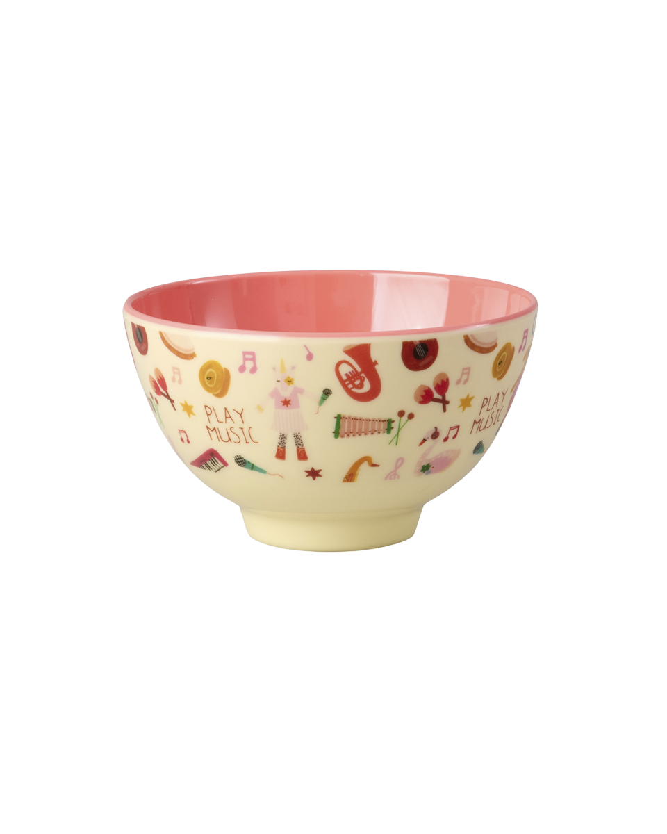 Skál melamine lítil - Music band/pink