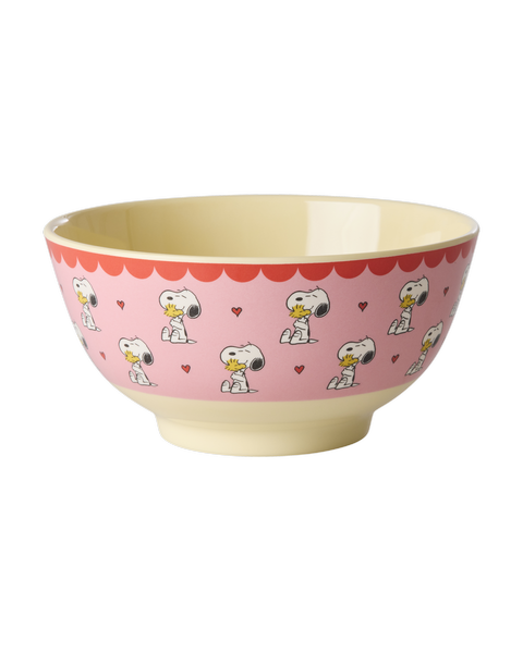 Skál melamine stór - Snoopy/Pink