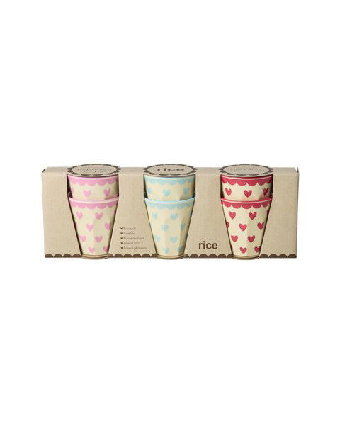 Espresso glös melamine 6 stk. - Hearts