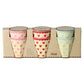 Glös melamine 6 stk. - Hearts print