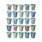 Glas melamine blueish/stars - Alphabet