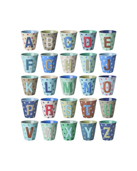 Glas melamine blueish/stars - Alphabet