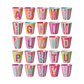 Glas melamine pinkish/stripes - Alphabet