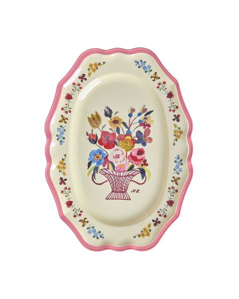 Framreiðsludiskur stór melamine - Nathlie Lété/Neon Pink