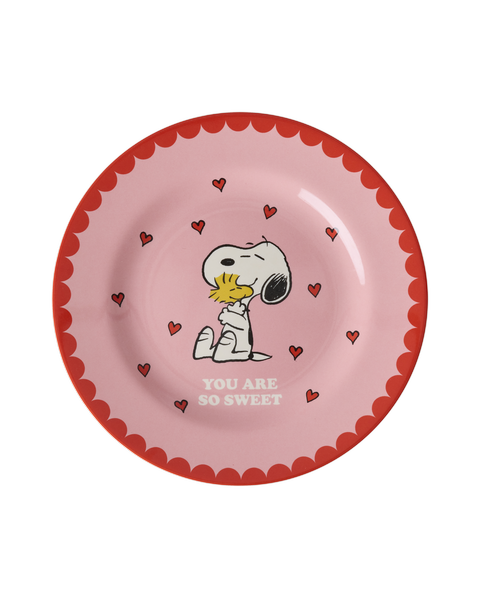 Hliðardiskur melamine - Snoopy/Pink