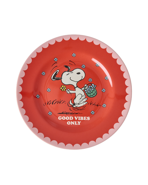 Hliðardiskur melamine - Snoopy/Red