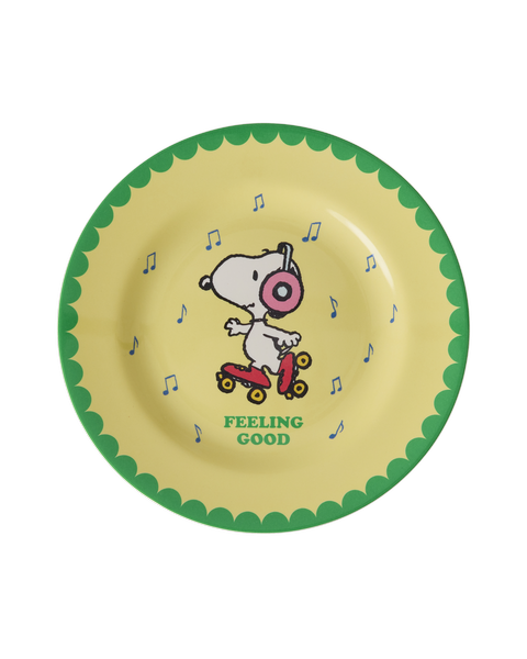 Hliðardiskur melamine - Snoopy/Yellow