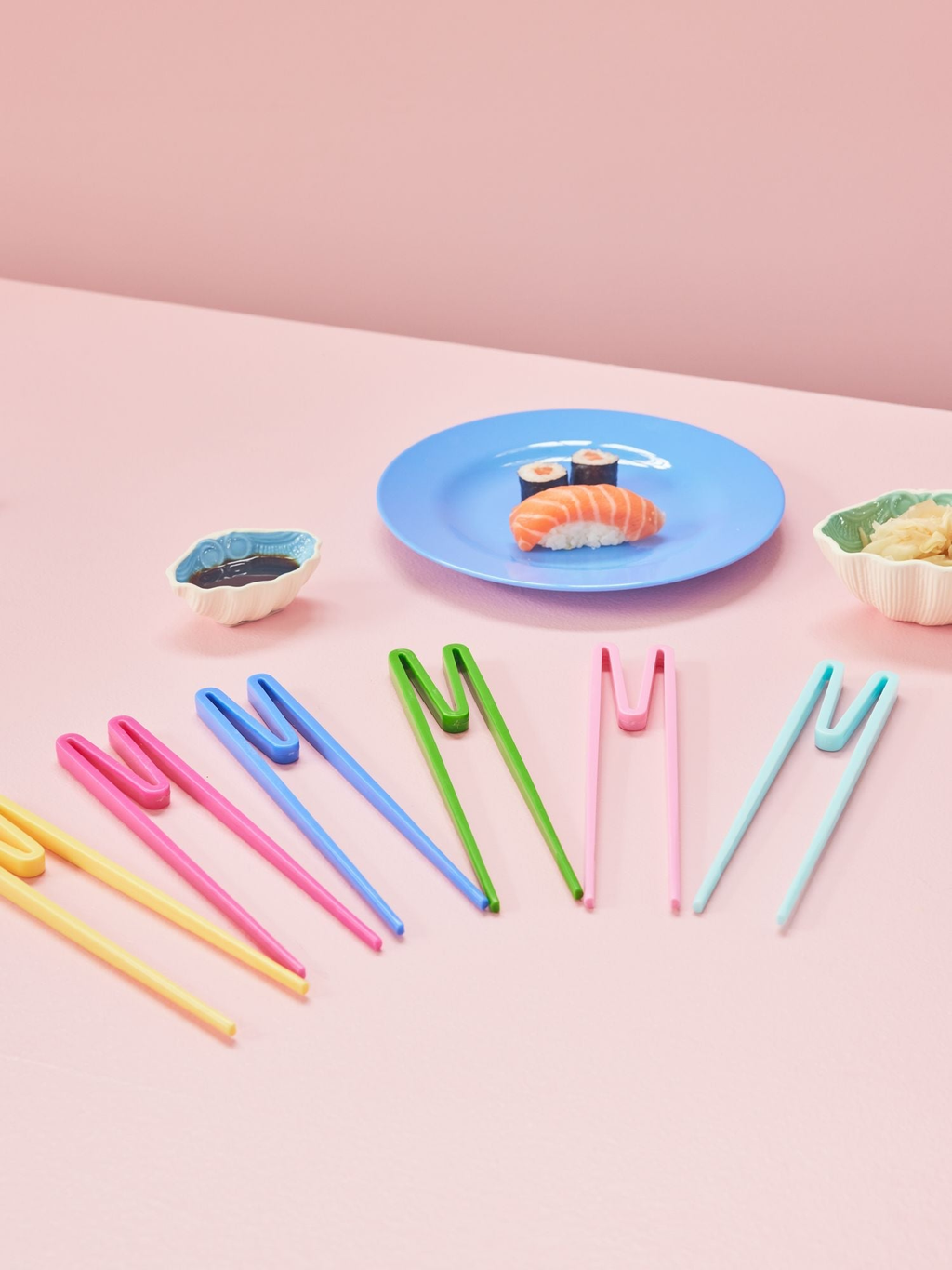 Melamine matarprjónar - happy colors