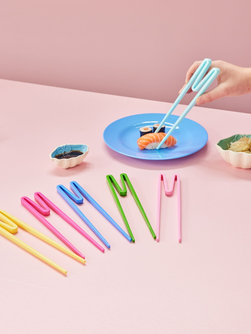 Melamine matarprjónar - happy colors