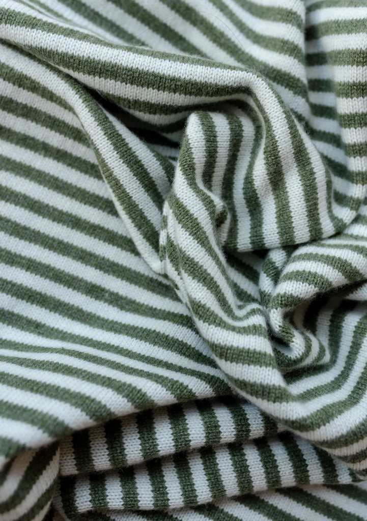 Large Triangle Scarf - Green Stripe