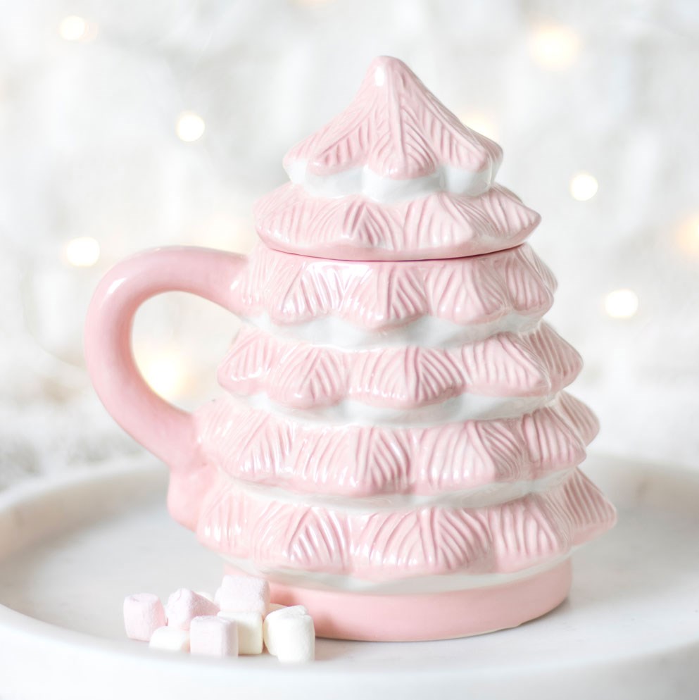 Bolli með loki - Pink christmas tree