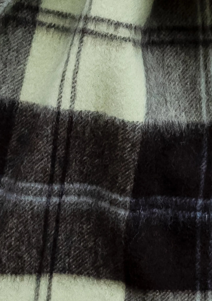 Lambswool Oversized Scarf - Mint Varsity Check