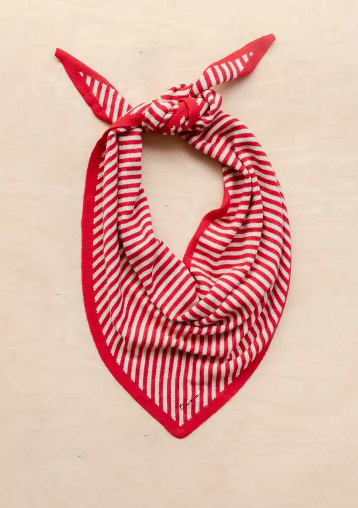 Large Triangle Scarf - Red Stripe