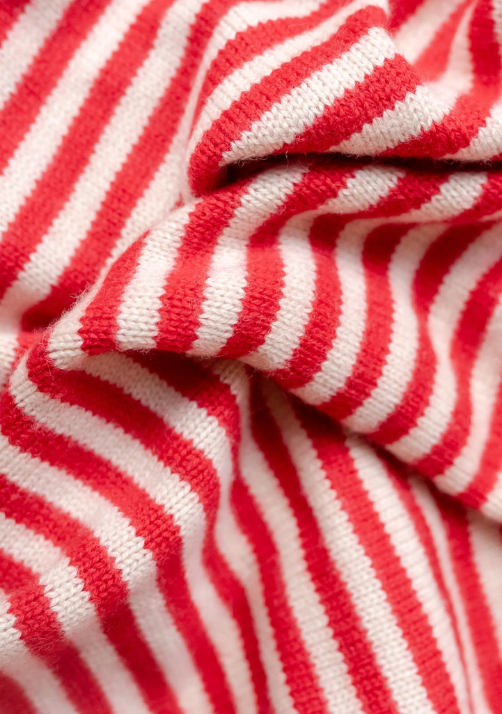 Large Triangle Scarf - Red Stripe