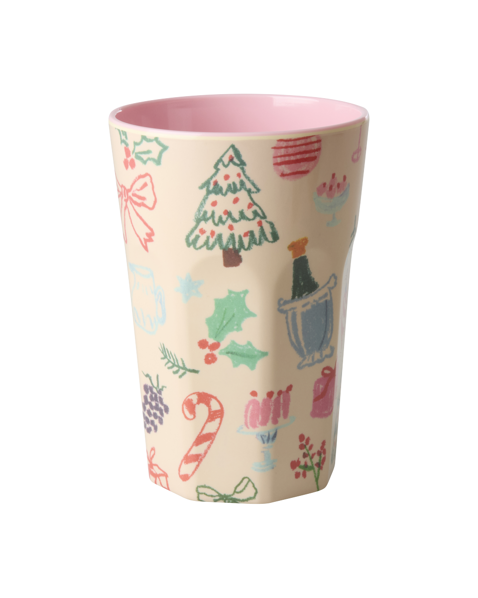 Glas melamine hátt - Xmas print