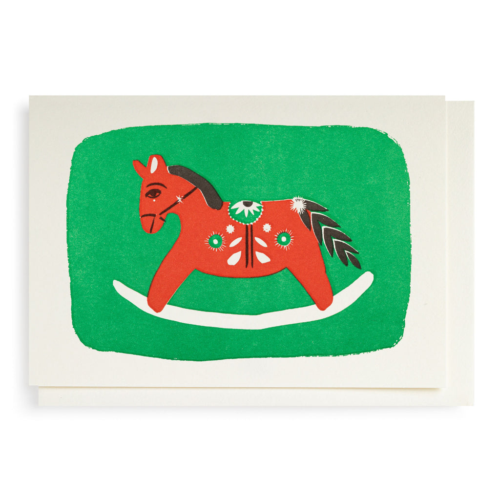 Kort - Festive Rocking Horse