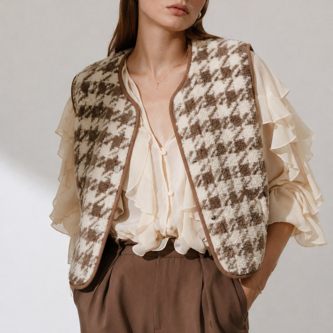 Vesti - Tyb Camel Houndstooth