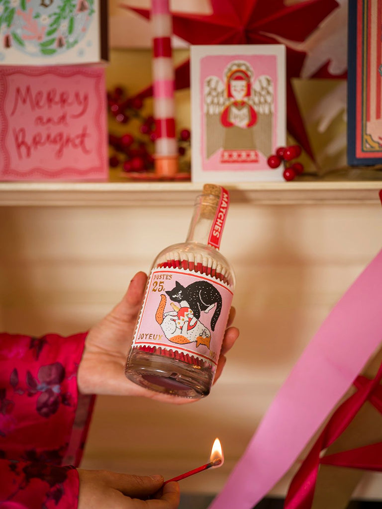 Eldspýtur í flösku - Christmas Cats stamp