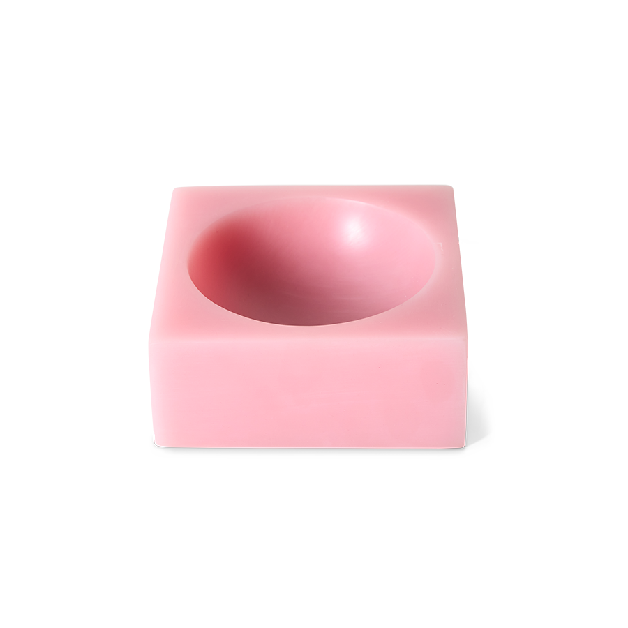 Skál/skúlptúr cube - pink/lítil