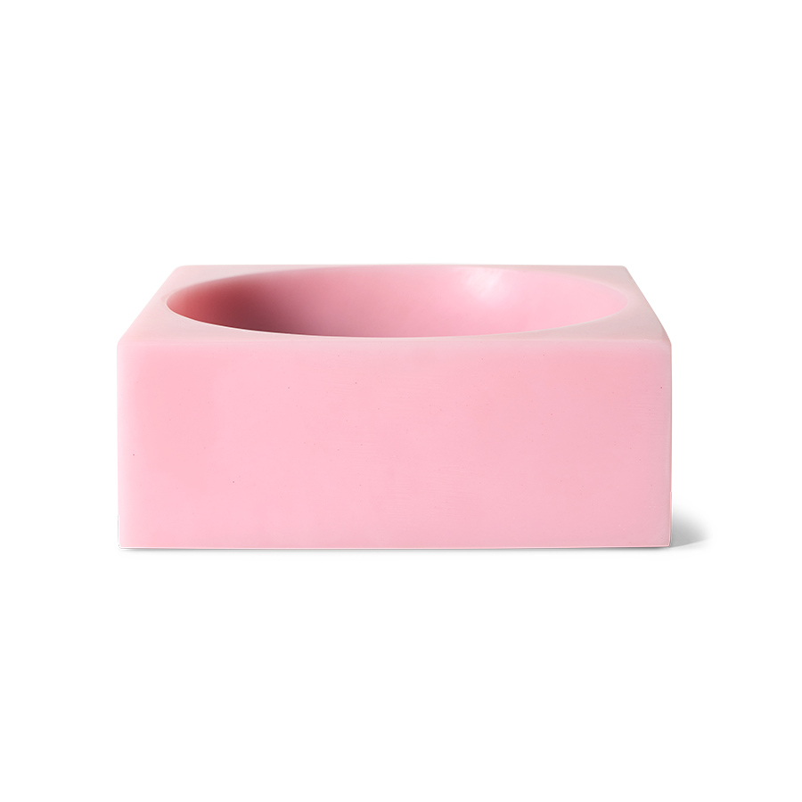 Skál/skúlptúr cube - pink/stór