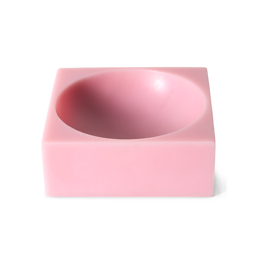 Skál/skúlptúr cube - pink/stór