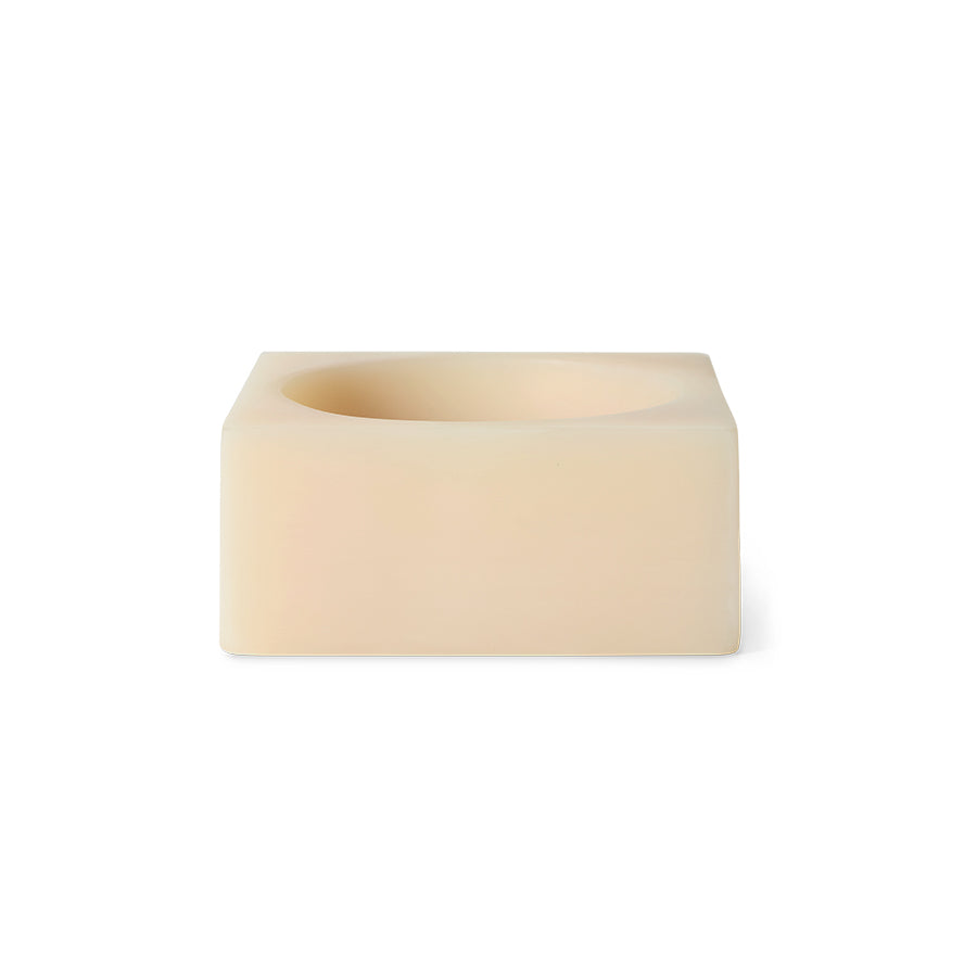 Skál/skúlptúr cube - cream/lítil