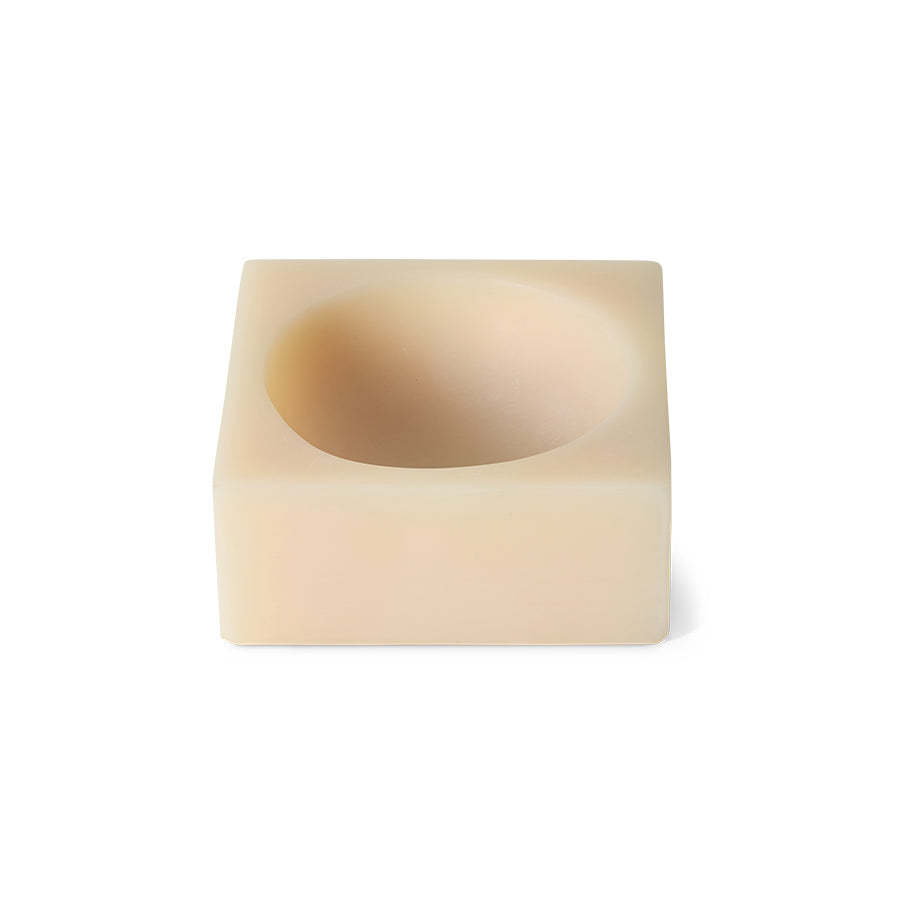 Skál/skúlptúr cube - cream/lítil