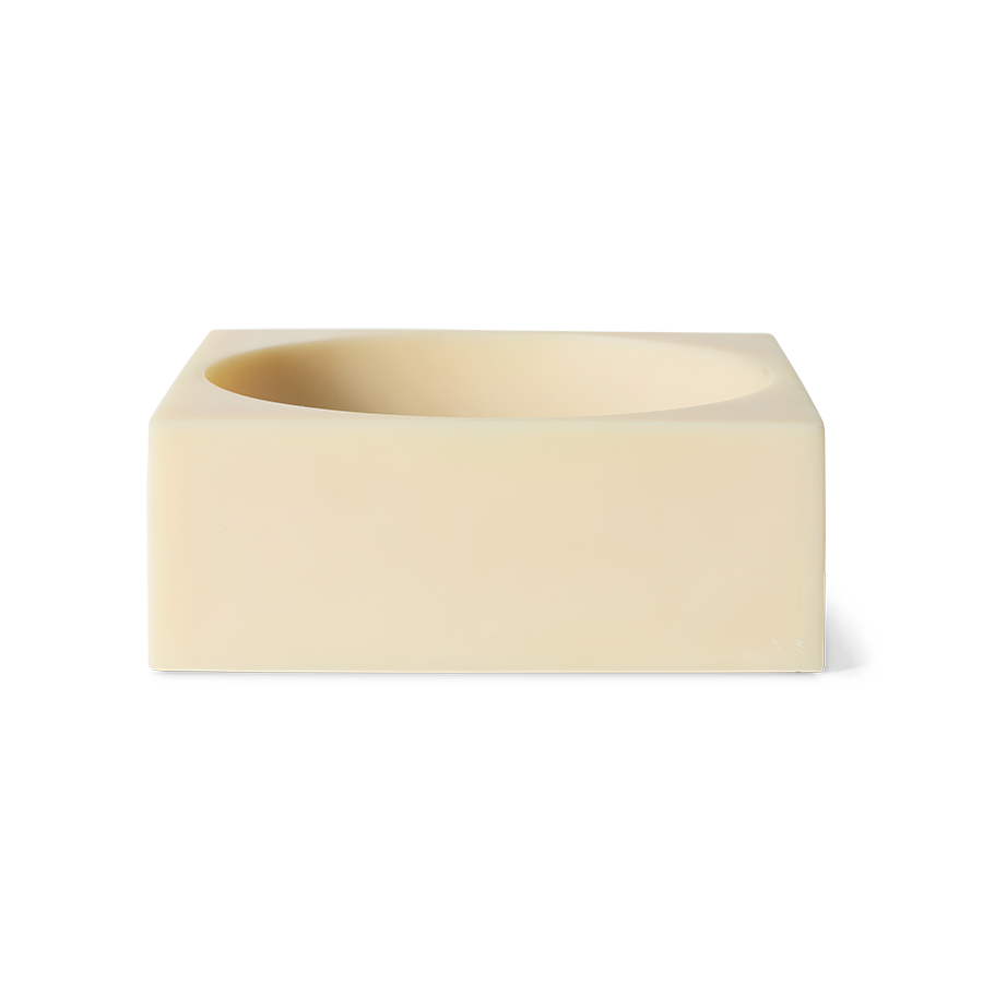 Skál/skúlptúr cube - cream/stór