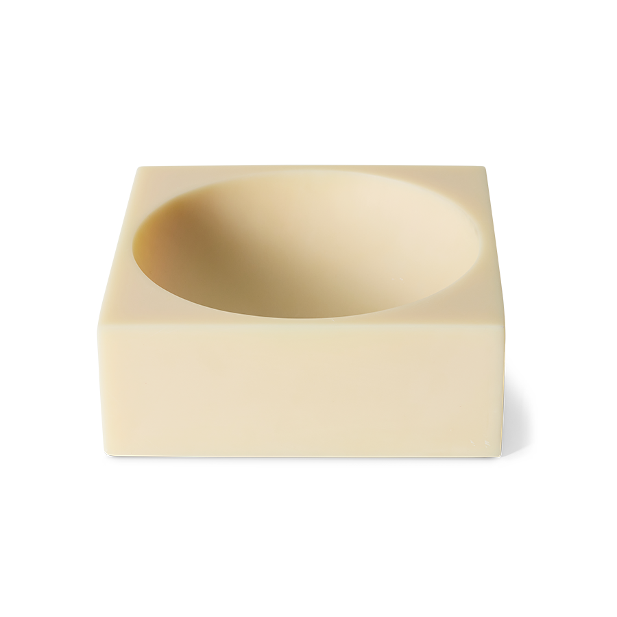 Skál/skúlptúr cube - cream/stór