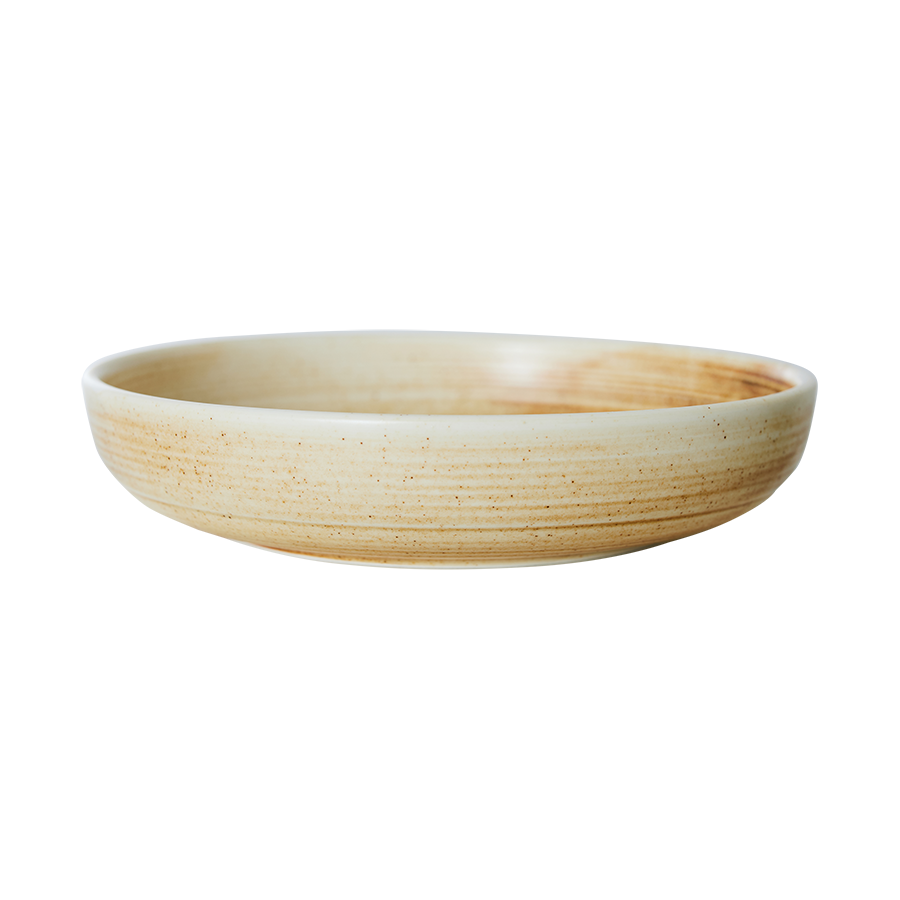 Chef ceramics djúpur diskur M - rustic cream/brown
